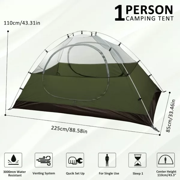 1 Person Waterproof Backpacking Tent 2