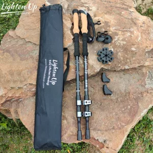 2PCS Collapsible Alloy Trekking Poles Camp Hike Trail Adventure Gear