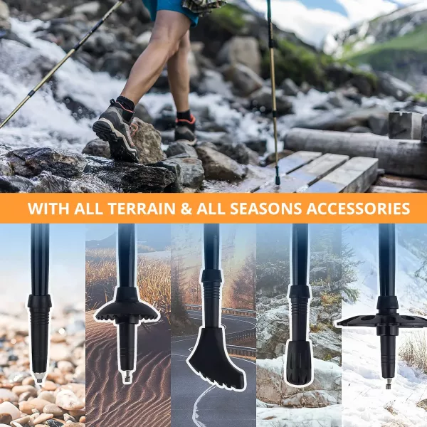 2PCS Collapsible Alloy Trekking Poles Camp Hike Trail Adventure Gear