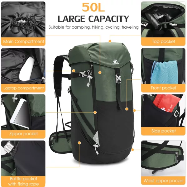 Waterproof 50L Mountain Backpack Camp Hike Trail Adventure Gear