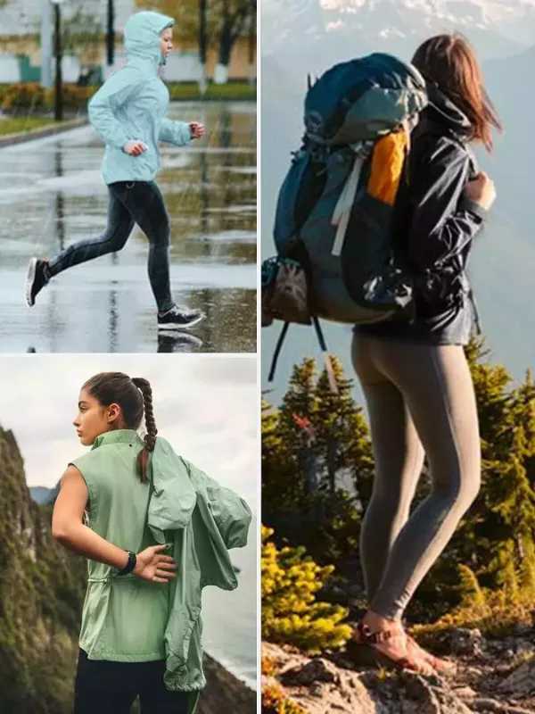 Women’s Packable Rain Jacket Camp Hike Trail Adventure Gear