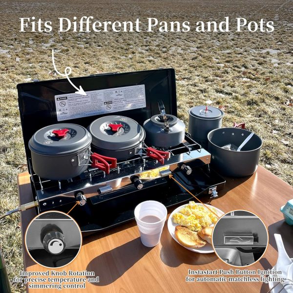 Portable Camping Stove & Griddle Camp Hike Trail Adventure Gear