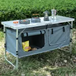 Outdoor Folding Camping Table With Storage