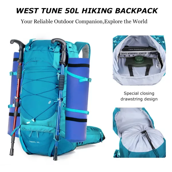 50L Multifunctional Hiking Backpack Camp Hike Trail Adventure Gear