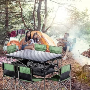 Folding Camping Table with 6 Chairs Camp Hike Trail Adventure Gear