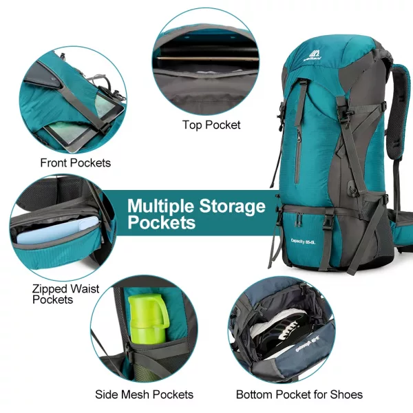 70L Water-Resistant Hiking Backpack Camp Hike Trail Adventure Gear